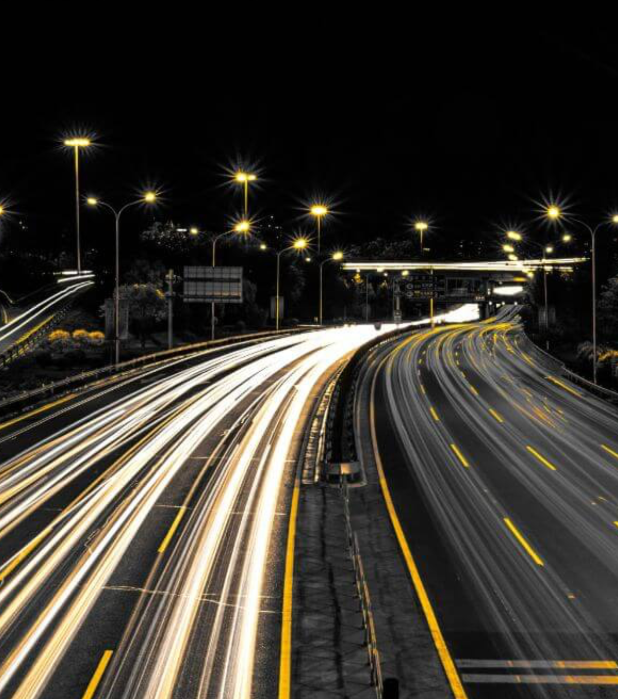 Night-time highway and infrastructure